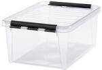 SMARTSTORE Műanyag tárolódoboz, 14 liter, fekete fogantyúkkal, SMARTSTORE "Classic 15", átlátszó (CSDSMART35) - primatinta