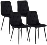 ModernHOME Bársony Étkezőszék - 4 db - Fekete (MC47-1 BLACK)