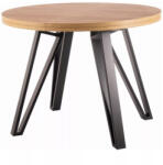 SIGNAL MEBLE Galaxy Kinyitható Kerek Étkezőasztal Artisan Tölgy Fekete Fém Vázzal (GALAXYDACFI100)