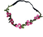  Virágos hajdísz - Sötét rózsaszín apróvirágos gumis hajpánt