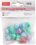 SISI Színes szív gyöngy átlátszó burkolattal 15g/csomag