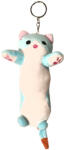  Hosszú cica plüss kulcstartó - Világoskék