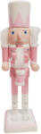  Karácsonyi Diótörő Figura, rózsaszín őr dobbal 25, 5 cm