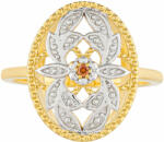  Arannyal Bevont Ezüst Gyűrű Vörös Gyémánttal, PCY11188/52