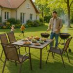 SPRINGOS Gf0105 kerti szék 73 x 55, 5 x 93 cm (GF0105) - pepita