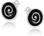  Ezüst Csigavonal Fülbevaló - Fekete