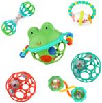 Bright Starts Set cadou de 6 piese Bright Starts, Little Shakers - fara BPA, usor de prins Zornaitoare pentru bebelusi si inele de dentitie, unisex, nou-nascut+ (13083-6-A3-LN-F-MEWW-W11)