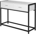 Homcom Előszoba konzol, Homcom, PAL/fém, 2 fiók, 120 x 34 x 81 cm, fehér/fekete