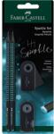 Faber-Castell Sparkle Midnight 4 db-os fekete/óceánkék B háromszögletű grafitceruza szett (FC118295)
