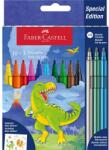 Faber-Castell Dinoszaurusz 10+3 db filctoll készlet, glitteres matricával (FC554214) - officedepot