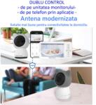  Baba Monitor 2in1 kamera Audio-Video WiFi Multi View, VisionHub®, UltraHD/5 Éjszakai látás, Telefon alkalmazás, Forgatás 355°/90°, 4X nagyítás a bébi megfigyeléshez, 3000mAh, Mozgás, Hang,