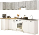 AKORD Konyhabútor sarokgarnitúra olivia 3m beton-kék (SKZOLIDBETBIAN)