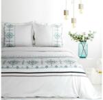  9b hímzett pamut-szatén ágyneműhuzat Fehér 220x200 cm - 70x80 cm 2db