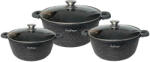 Cheffinger CF-DCS02 3 részes márvány bevonatos edénykészlet fedővel, tapadásmentes