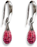 Swarovski - Rózsaszín Kristály Csepp Fülbevaló - Ezüst - 20 mm