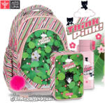 Ars Una cicás anatómiai iskolatáska SZETT 5 részes - Think Pink Leaves (AU-F1) (5993120025310SZ2)