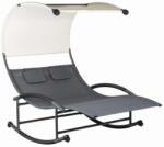 ModernHOME kétszemélyes kerti Nyugágy tetővel - szürke-fehér (PL301)