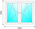  160×130 Tokosztott nyb/nyb műanyag ablak