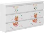 Ifjúsági 6 fiókos Komód 140cm - Boho róka - fehér