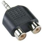SBOX SX-530716 3, 5mm apa - 2 x RCA anya fekete adapter (SX-530716)