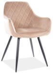 SIGNAL MEBLE Szék LINEA VELVET fekete váz / bézs BLUVEL 28 (LINEAVCBE)