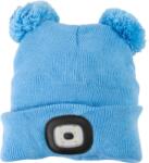 Strend Pro Sapka Strend Pro, gyerek kék M, bojtos, 4x SMD LED, USB töltés