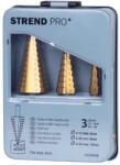 Strend Pro Lépcsős fúró készlet Strend Pro SS421, 4-12, 4-20, 4-32 mm, TiN, HSS 4241 egyenes, fémbe