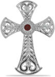  Kereszt Ezüst Medál Barton Gránáttal és Fehér Topázzal, Y55704
