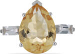  Ural Citrin Ezüst Gyűrű - Fehér Topázzal - pepita - 147 660 Ft