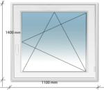 Decco 110x140 Bukó - Nyíló műanyag ablak Decco 71 profil 2 retegű üvegezés