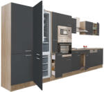 Leziter Yorki Konyhabútor Sonoma Tölgy - Antracit - 430 cm (L430STAN-AF)