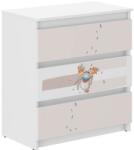  Ifjúsági 3 fiókos Komód - Maci - fehér-bézs