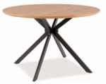 SIGNAL MEBLE Aster Modern Kerek Tölgy Étkezőasztal Fekete Pókláb Vázzal (ASTERDCFI120)