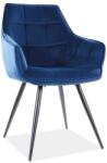 SIGNAL MEBLE Lilia Bársony Étkezőszék - Gránátkék - Fekete Váz (LILIAVCGR)