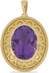  Ametiszt Medál - Aranyozott Ezüst - 7.9 Karát