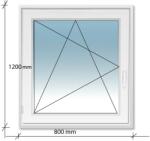 Decco 80x120 Bukó - Nyíló műanyag ablak Decco 71 profil 2 retegű üvegezés