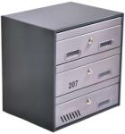  M35 N moduláris postaláda tömb, 5db Névtábla RAL 9006 / Szürke