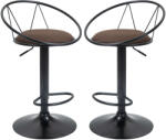 Homcom 2 db bárszék, forgók, lábtartó, állítható magasság, 51x46x78-100cm, barna