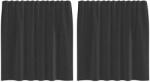 vidaXL 2 db fekete fátyolfüggönyök fülecske tetejével 140x260 cm 4102256 (4102256)