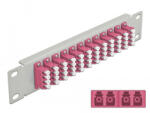 Delock 10 üvegszálas patch panel 12 portos LC Quad ibolya 1U szürke