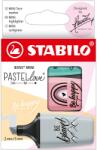STABILO Textmarker Stabilo Boss mini Pastellove, 3 szín / készlet, türkiz, rózsaszín, szürke, karton tok (SW070349)