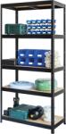 Premiumshelf Fémpolc 5 Fa Polccal Porszórt Fekete 180x90x45cm Teherbírás: 275kg/polc összteherbírás: 1375kg