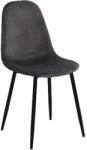 Praktiker étkezőszék 45x55x86, 5cm Szürke Bársony, Fekete Fém Lábak