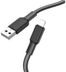 hoco. Cablu de date HOCO X69 (USB - Lightning, 2, 4A, 100cm, anti rupere, șiret) NEGRU/WHITE X69_USB_LIGHTNING_BW (X69_USB_LIGHTNING_BW)
