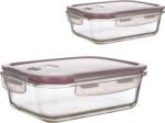 Banquet Lora üveg ételtároló szett tetővel