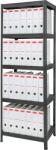 Premiumshelf Fémpolc 5 Acél Polccal Porfestett Fekete 180x60x40cm Teherbírás: 90kg/polc összteherbírás: 450kg