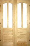 Kobezol Roxane Classic fenyő 140x210cm balra nyíló kétszárnyú félig üvegezhető pallótokos beltéri ajtó