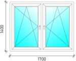 170×140 Tokosztott nyb/nyb műanyag ablak