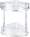 WENKO Vacuum-loc Quadro Sarokpolc Fali 28x32, 5x19, 5cm, 2 Részes, áttetsző-króm