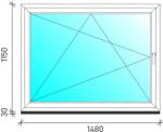  150×120 Bukó-nyíló műanyag ablak